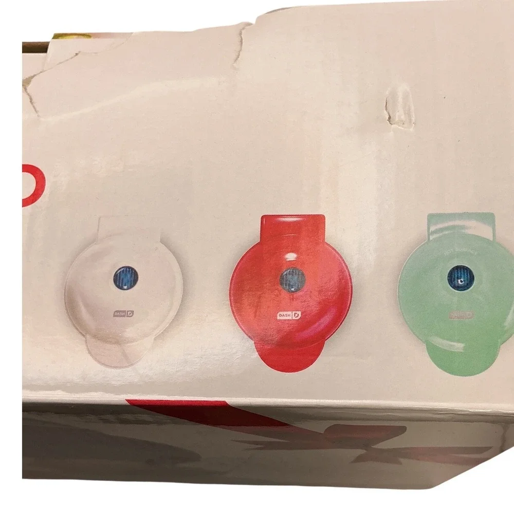 Dash Mini Makers 3 Pack Gift Set Waffle‎ Maker Griddle Grill Red White Aqua NEW